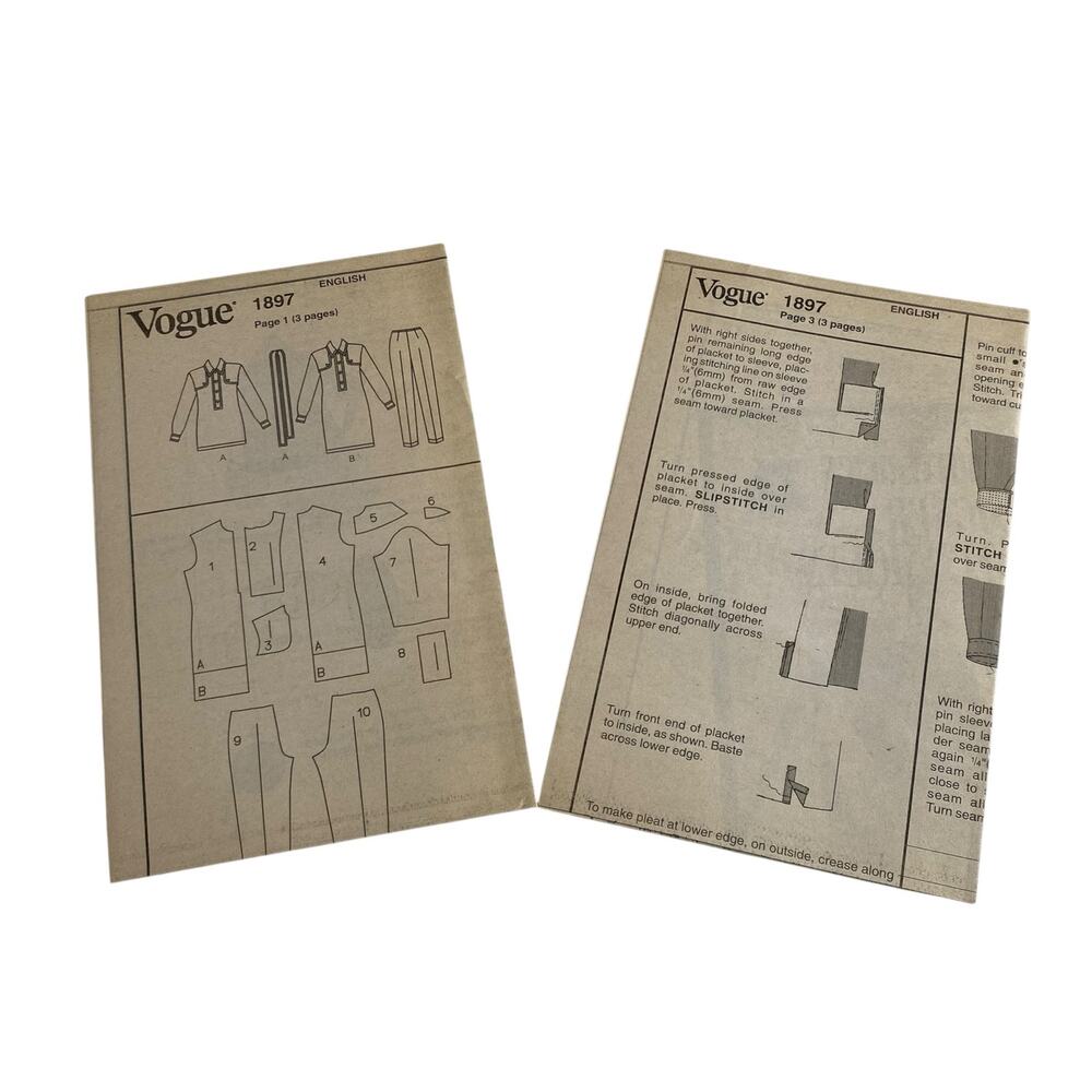 Vintage 90s Vogue Pattern 1897 Tunic Pants Dress Jennifer George 18 20 22 UNCUT - Picture 13 of 14